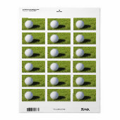 Golf Ball on Green Grass Course - Gepersonaliseerd Etiket (Full Sheet)