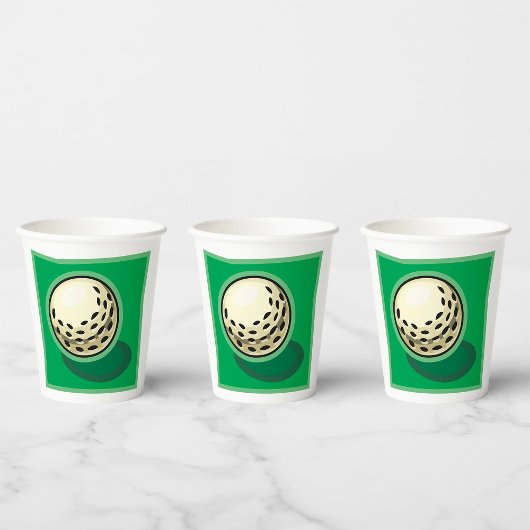 Golf Ball on Green Papieren Bekers