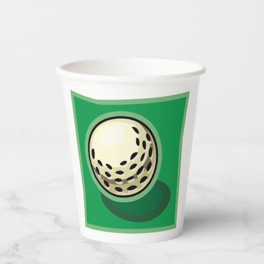 Golf Ball on Green Papieren Bekers (Voorkant)