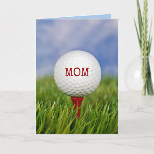 Golf Ball on T-shirt voor Mam's Birthday Card Kaart