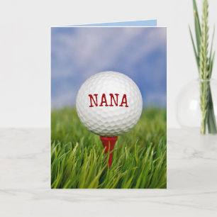 Golf Ball on T-shirt voor Nana's Birthday Card Kaart