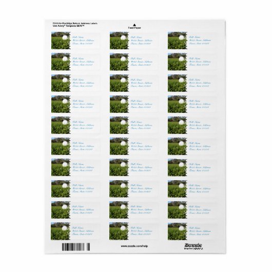 Golf Ball op Cursus Mailing Labels (Full Sheet)