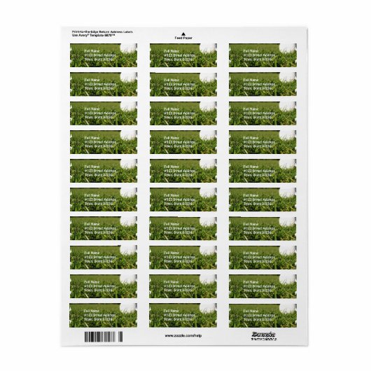 Golf Ball op Cursus Mailing Labels (Full Sheet)