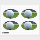 Golf Ball op een golfbaan in een berg Ovale Sticker (Vel)