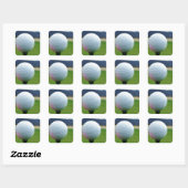 Golf Ball op een golfbaan in een berg Vierkante Sticker (Vel)