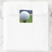 Golf Ball op een golfbaan in een berg Vierkante Sticker (Tas)