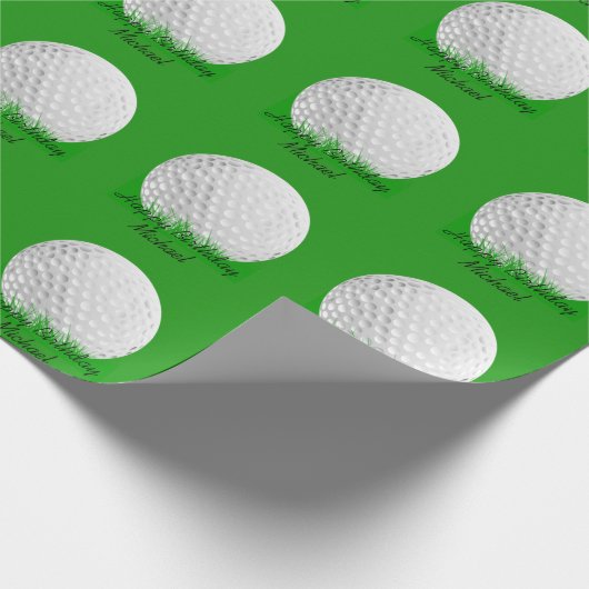 Golf Ball op Grass Cadeaupapier (Hoek)