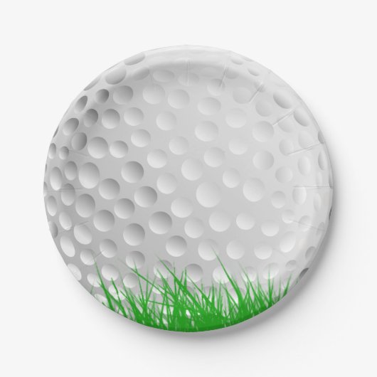 Golf Ball op Grass Papieren Bordje (Voorkant)