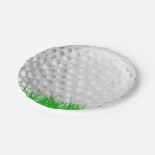 Golf Ball op Grass Papieren Bordje (Gekanteld)