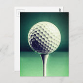 Golf Ball op T-shirt Briefkaart (Voorkant / Achterkant)