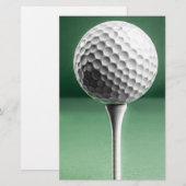 Golf Ball op T-shirt Briefpapier (Voorkant / Achterkant)