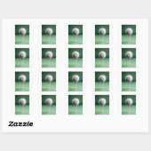 Golf Ball op T-shirt Vierkante Sticker (Vel)
