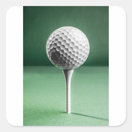 Golf Ball op T-shirt Vierkante Sticker (Voorkant)
