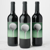 Golf Ball op T-shirt Wijn Etiket (Flessen)