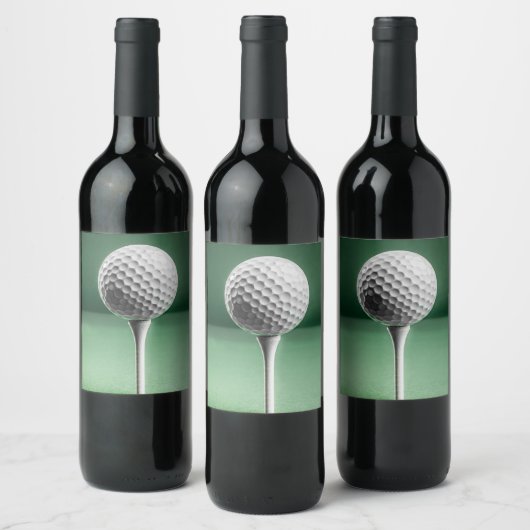 Golf Ball op T-shirt Wijn Etiket (Flessen)
