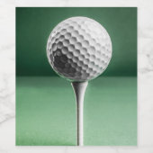 Golf Ball op T-shirt Wijn Etiket (Enkel label)