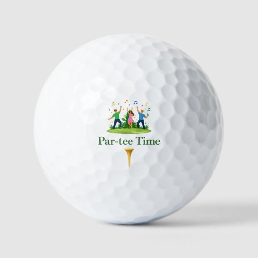 Golf Ball | Par-tee Time Funny Gift Golfballen (Voorkant)