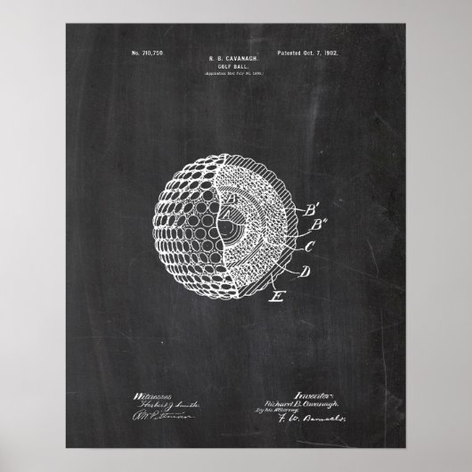 Golf Ball Patent Poster (Voorkant)