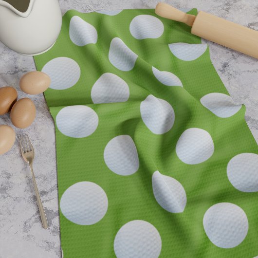 Golf Ball Pattern Green Kitchen Towel Theedoek