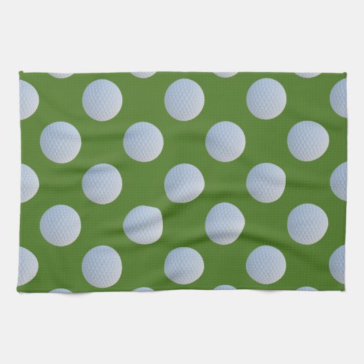Golf Ball Pattern Green Kitchen Towel Theedoek (Horizontaal)