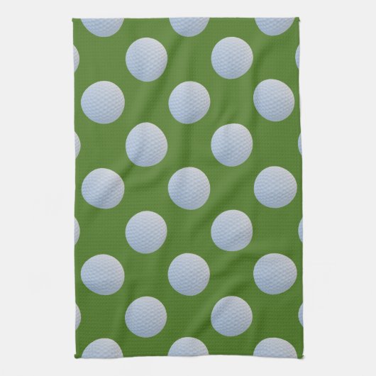 Golf Ball Pattern Green Kitchen Towel Theedoek (Verticaal)