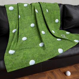 Golf Ball Pattern Personalized Fleece Blanket Deken