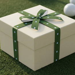 Golf Ball Pattern Putting Green Ribbon for Golfers Satijnen Lint