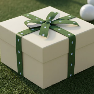 Golf Ball Pattern Putting Green Ribbon for Golfers Satijnen Lint