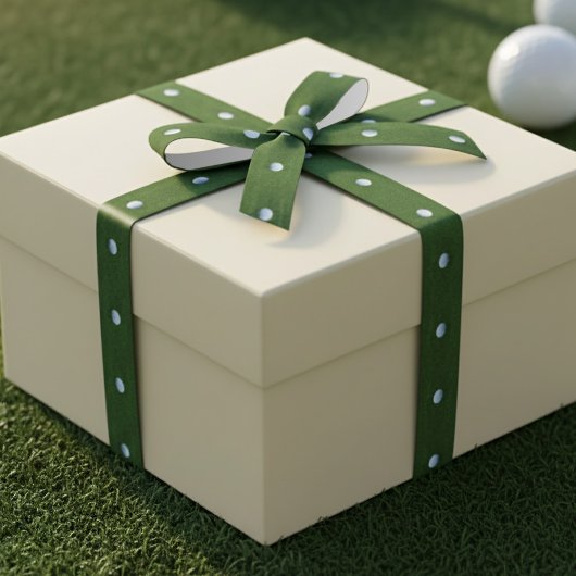 Golf Ball Pattern Putting Green Ribbon for Golfers Satijnen Lint