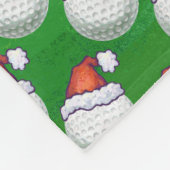 Golf Ball-Petten met kerstmis op groen Fleece Deken (Hoek)