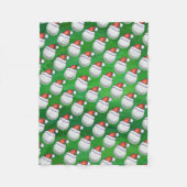 Golf Ball-Petten met kerstmis op groen Fleece Deken (Voorkant)