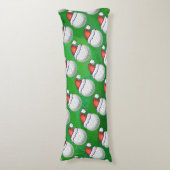 Golf Ball-Petten met kerstmis op groen Lichaamskussen (Voorkant Verticaal)