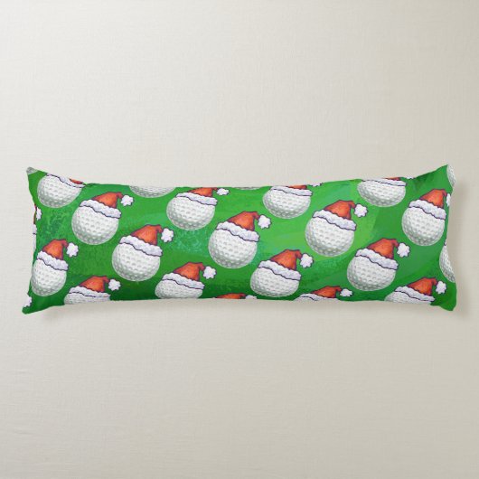 Golf Ball-Petten met kerstmis op groen Lichaamskussen (Voorkant)