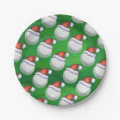 Golf Ball-Petten met kerstmis op groen Papieren Bordje (Voorkant)