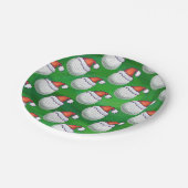 Golf Ball-Petten met kerstmis op groen Papieren Bordje (Gekanteld)