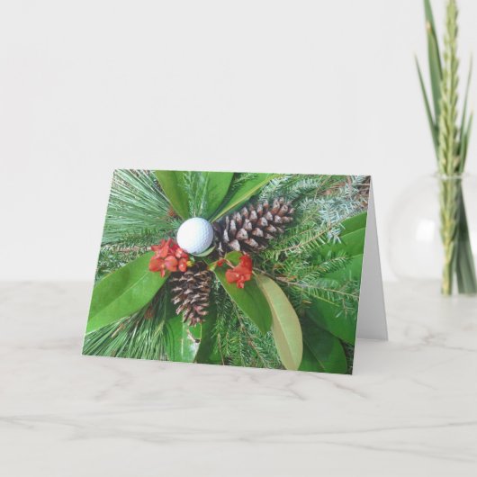 Golf ball pine cones and evergreens Christmas Feestdagen Kaart (Voorkant)