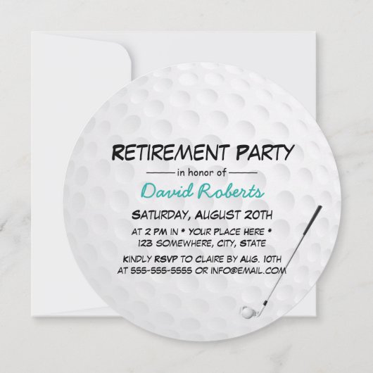 Golf Ball Retirement Party Kaart (Achterkant)