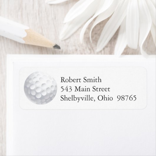 Golf Ball Return-adreslabels Etiket (Insitu)