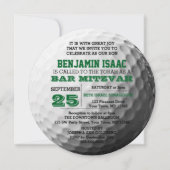 Golf Ball Ronde Bar Mitzvah Uitnodiging (Voorkant)
