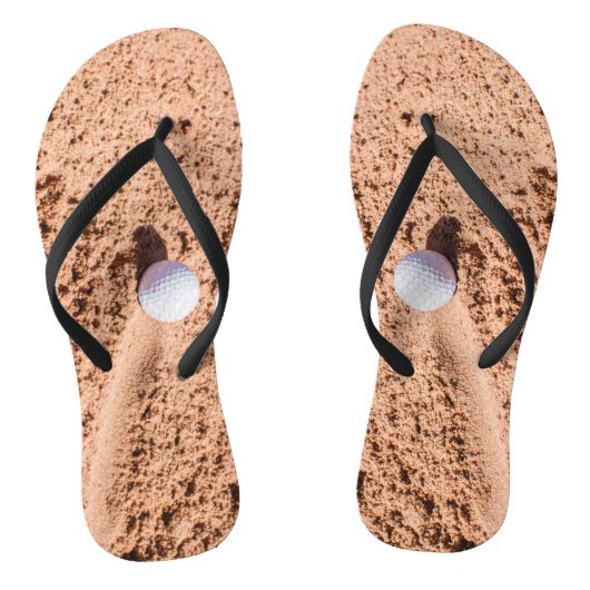Golf Ball Sand Bunker Funny Custom Creëer Teenslippers (Voetbed)