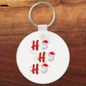 Golf Ball Santa Hat Ho Ho Ho Men Women Christmas X Sleutelhanger (Voorkant)