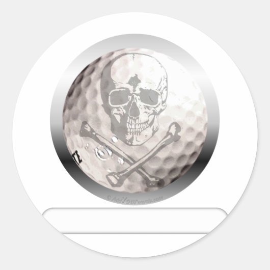 Golf Ball Skull en Crossbones Ronde Sticker (Voorkant)