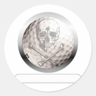 Golf Ball Skull en Crossbones Ronde Sticker