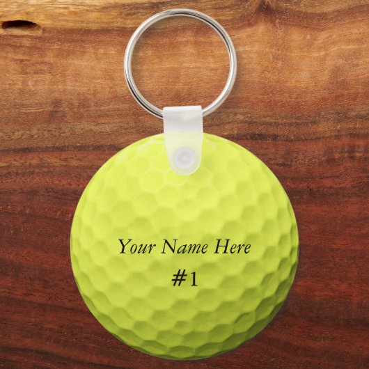 Golf Ball-Sleutelhanger past deze aan met JOUW NAA Sleutelhanger (Voorkant)
