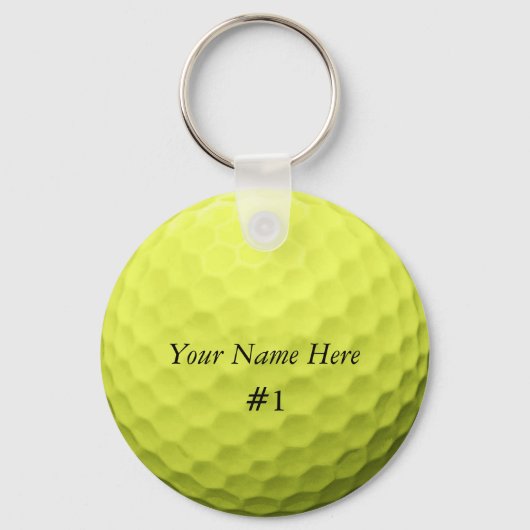 Golf Ball-Sleutelhanger past deze aan met JOUW NAA Sleutelhanger (Voorkant)