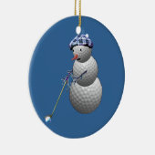 Golf Ball Snowman Keramisch Ornament (Rechts)