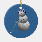 Golf Ball Snowman Keramisch Ornament (Voorkant)