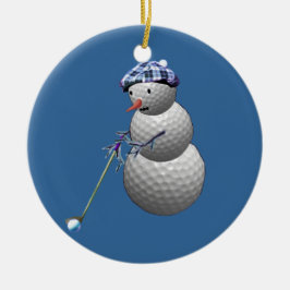 Golf Ball Snowman Keramisch Ornament