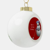 Golf Ball Snowman Keramische Bal Ornament (Links)