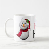 Golf Ball Snowman Kerstkerstkerstman Koffiemok (Links)